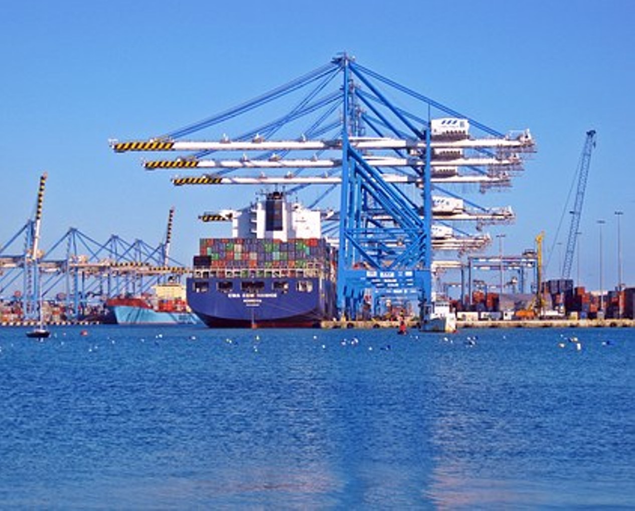 Cargo Ship at dock loading v2
